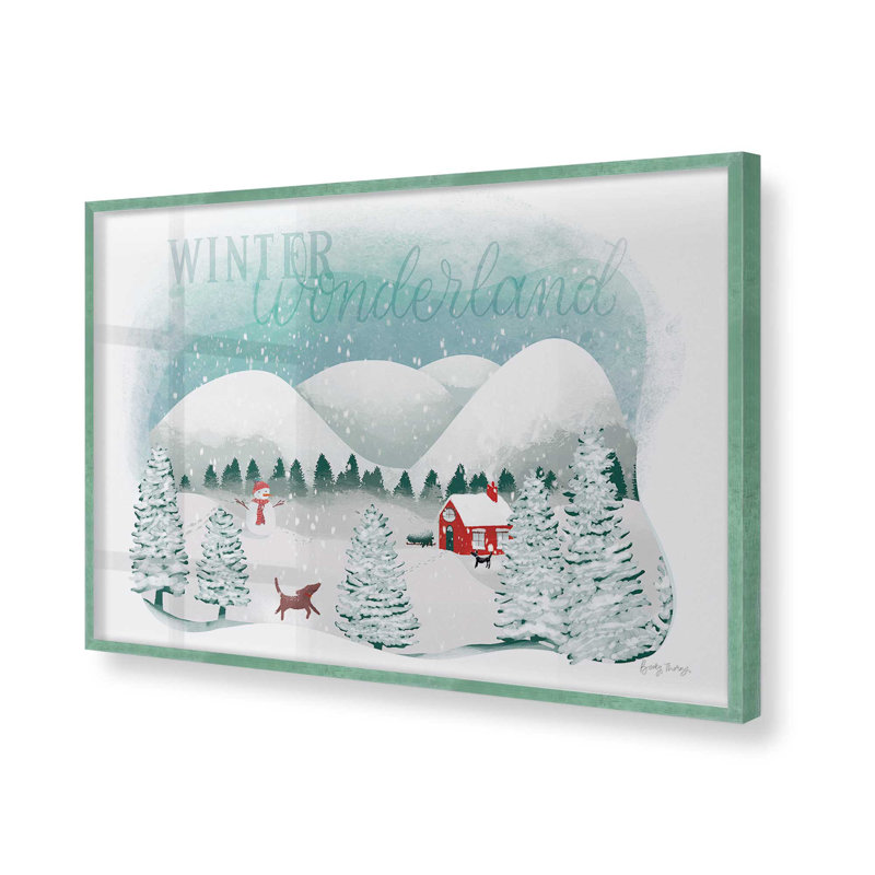 Rustic Winter Wonderland, reproduction encadrée, Cadre simple citronnelle, H 12 po x l 15 po x P 1,25 po