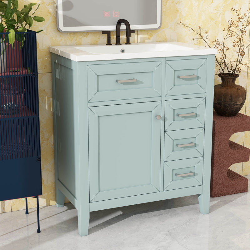 Meuble-lavabo de 30 po entièrement équipé d'un lavabo, Green
