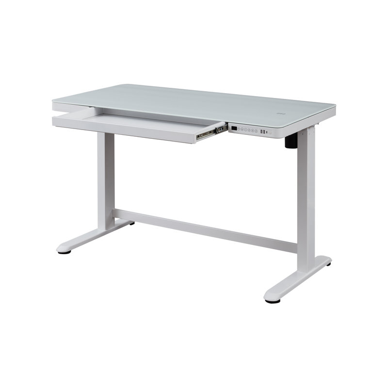 Tabukiniberu Adjustable Metal Base Standing Desk, White