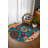 Gracilynn Collection Digital Print Cotton-Polyester Blue Floral Rug-795602943