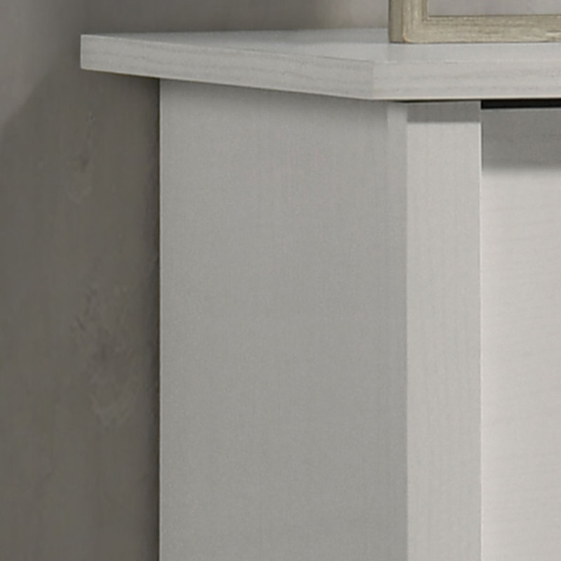 Commode 4 tiroirs avec poignées en métal, Blanc