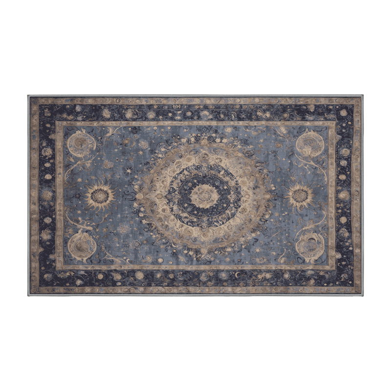 Machine Washable Purple Area Rug, Rectangle 5' x 7'