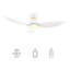 45'''' Smart Ceiling Fan With Remote, Light Kit IncludedWorks With Google Assistant And Amazon Alexa,Siri Shortcut.-1144462349