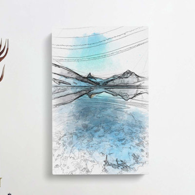 Bachalpsee Lake in Switzerland in Abstract - Wrapped Canvas Drawing Print
