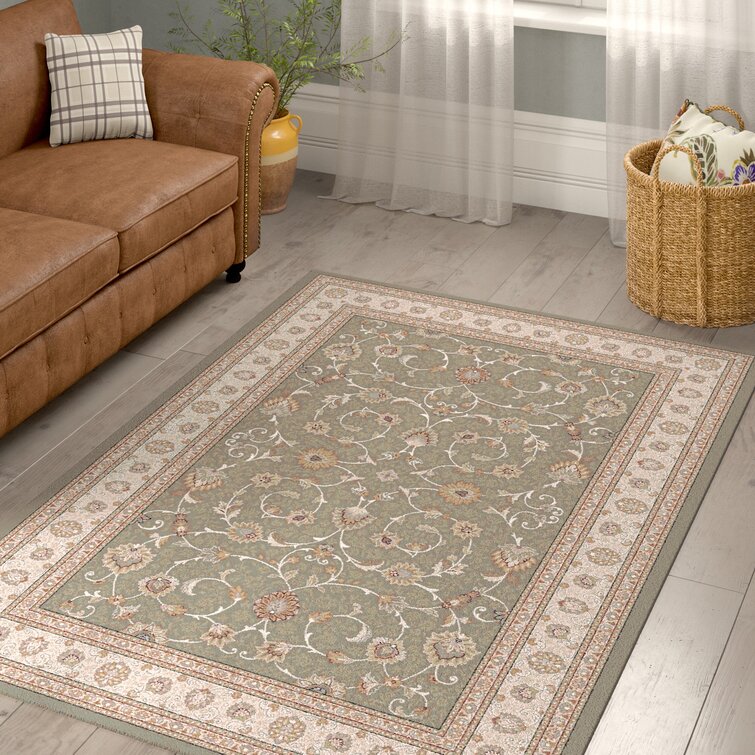 Lark Manor Abbeyville Power Loom Green/Beige Rug & Reviews | Wayfair.co.uk