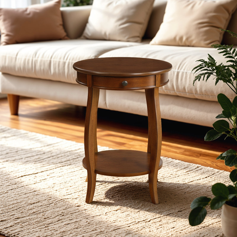 Table de bout ronde avec rangement Vertis