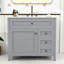 Meuble-lavabo en bois avec lavabo, 3 tiroirs, tablette et portes-130543629-130543634