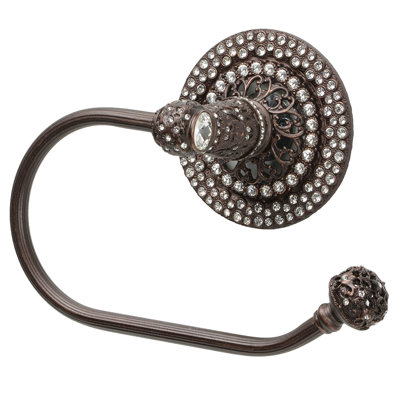 Juliane Grace II swing tissue reeded ring right with 225 Swarovski Clear Crystals in Oil Rub Bronze