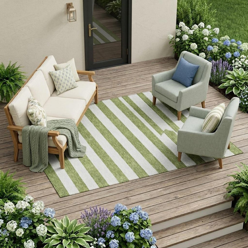 Tapis extérieur lavable antidérapant 9 pi x 12 pi vert olive