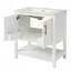 Meuble-lavabo avec lavabo en céramique et rangement polyvalent - idéal pour les petites salles de bain-115688314