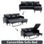 Canapé-lit et chaise longue réversible en similicuir Margretha-509990635