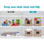 Paniers de rangement Seagrass avec étiquettes, panier de rangement en osier, paniers de rangement pour tablettes, paniers de rangement, panier de rangement pour tablettes de salle de bain (paquet de 4)
