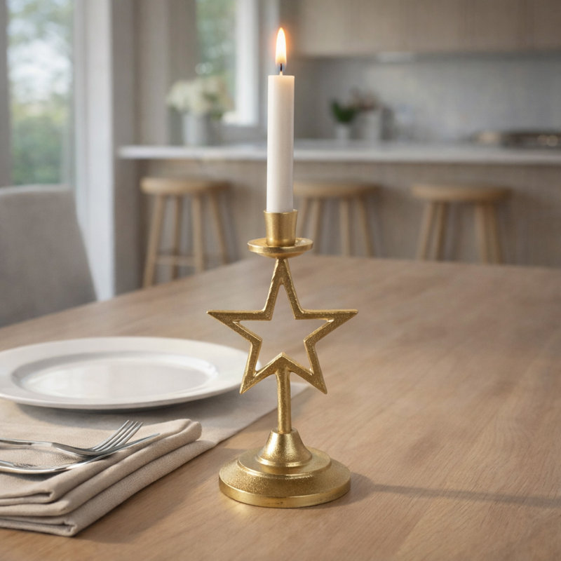 Margretha Metal Star Taper Candle Holder