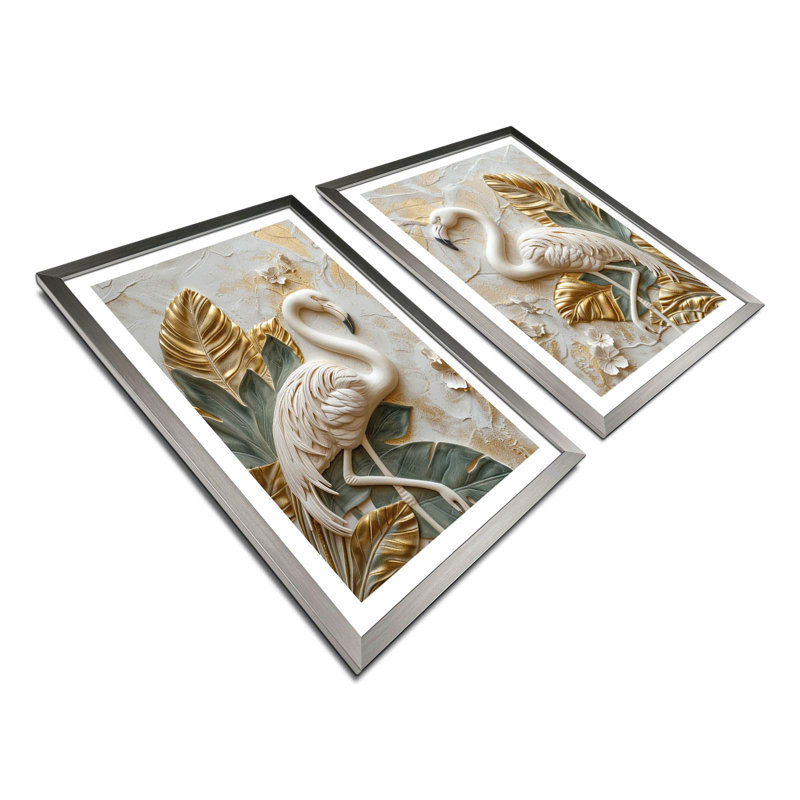 Elegant Decorative Framed MDF Paintings (2 Pieces), 15.0 x 20.9 Inches | 100% MDF (Thickness: 0.1 Inches) with 100% Wooden Frames (Thickness: 0.8 Inches) | Perfect for Living Room, Bedroom & Office Décor, Stylish and Eye-Catching