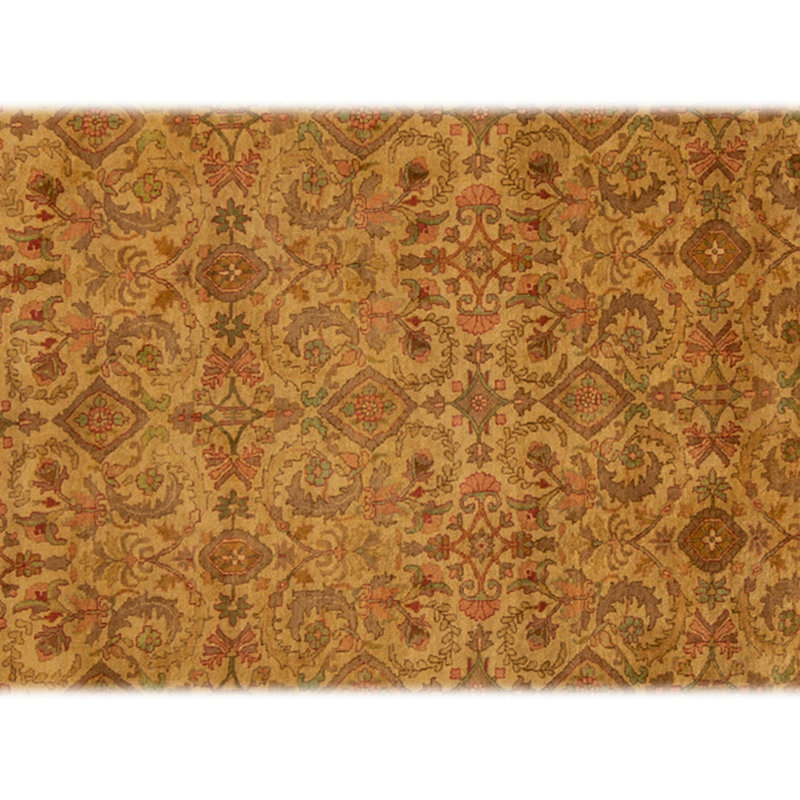 Hand Knotted Wool Oriental Area Rug in Gold