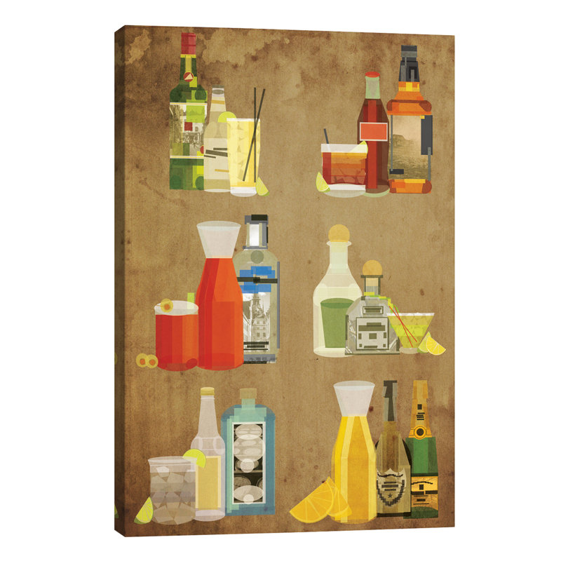 Classic Cocktails - Wrapped Canvas Print, 30.48cm H x 20.32cm W x 1.91cm D