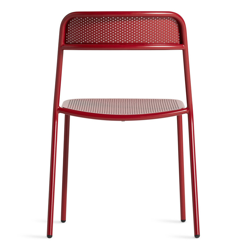 Trim Outdoor Dining Side Chair, Carmine