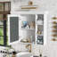 Armoire de rangement murale pour salle de bain avec porte miroir et tablettes ouvertes-1902920402