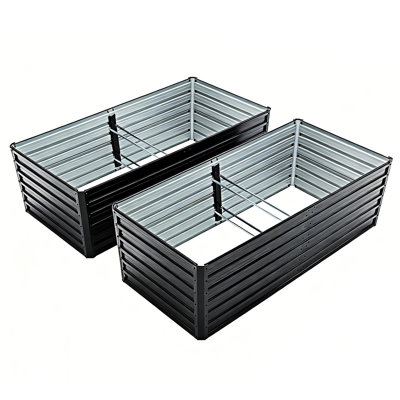 2-Pack Metal Raised Garden Beds Planter Boxes