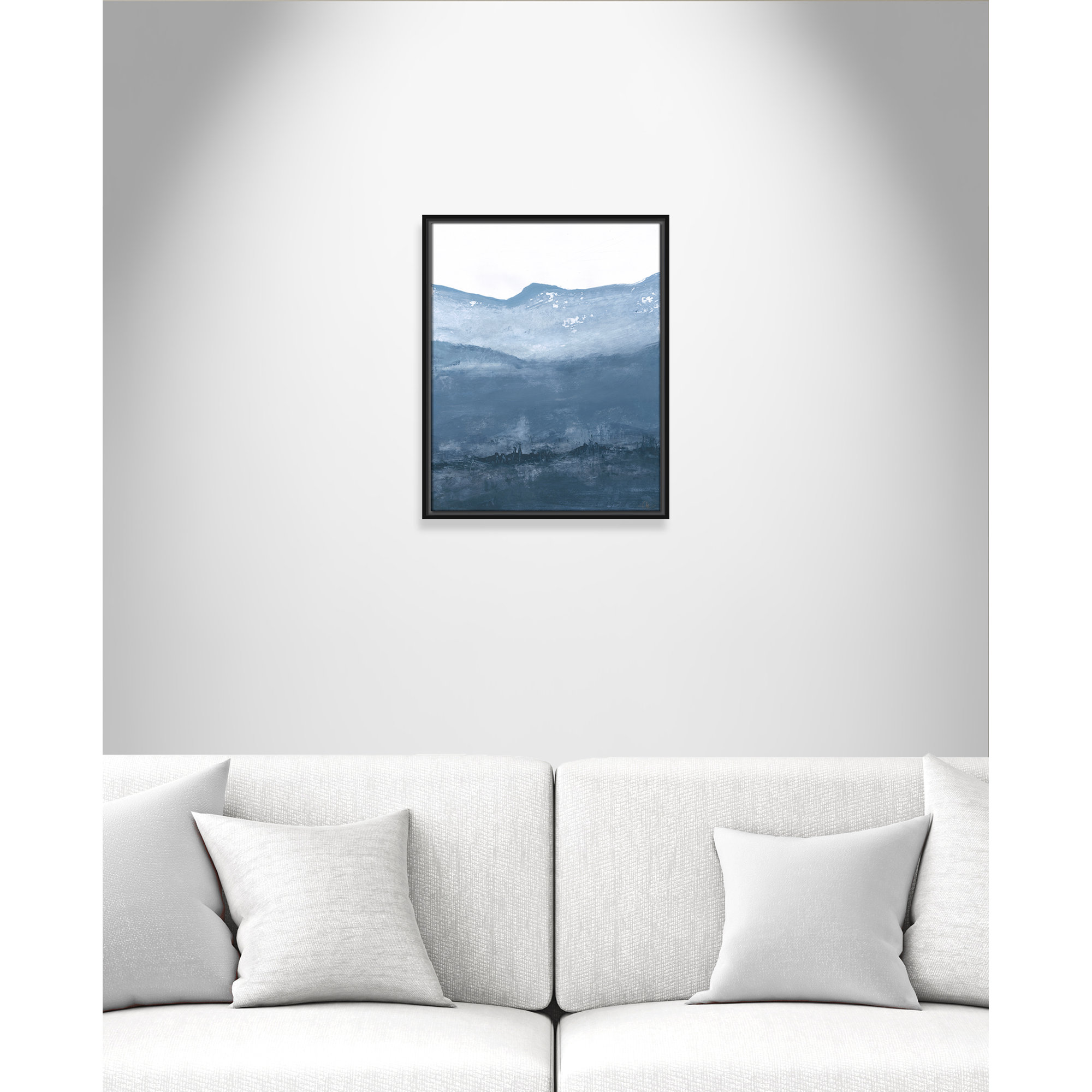 Into the Blue Horizon 1 by Filippo Ioco - Floater Frame Print on Canvas, Black, 21.5" H x 17.5" W