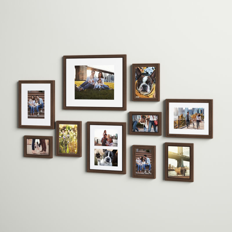Augie Bronze Beveled Picture Frame with Mat