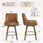 Tabouret de bar 26 po pivotant à 360 ° 26 po avec siège à ressorts ensachés et base en bois massif-369522896