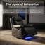 Fauteuil inclinable électrique gris en cuir PU, canapé inclinable ergonomique simple avec repose-pieds réglable motorisé pour le cinéma maison de salon