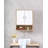 Bathroom Wall Cabinet with Double - Door, Bottom Shelf, Wavy - Patterned Doors, Adjustable Inner Shelf, Easy Installation, Natural Wood