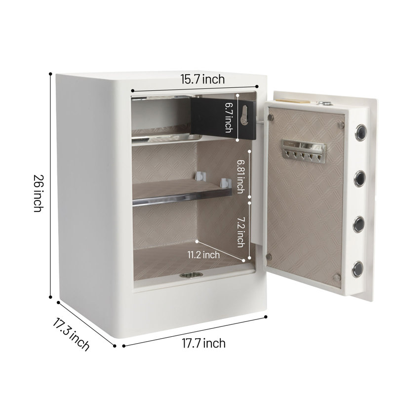 Grand coffre-fort à empreinte digitale de 3,38 pi³ XPEDITION, coffre-fort pour la maison avec sac imperméable ignifuge, coffre-fort numérique robuste avec clé, avec boîte intérieure et tablette amovible pour ranger vos objets de valeur