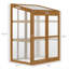 Serre en feuilles de sapin brun et de polycarbonate avec tablettes et détails en bois massif, 11,8 po x 9,2 po x 17,2 po-132858001