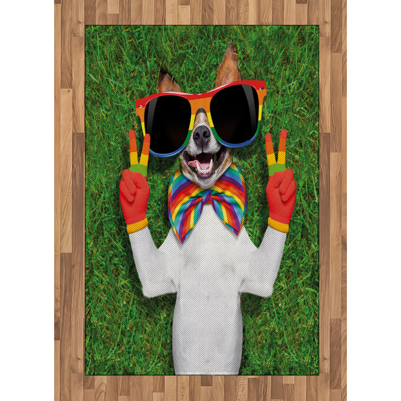 Pride Dog High Density Long Fiber Poly Threads Decorative Area Rug Carpet, Rectangle 4' x 5'8"