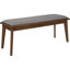 Banc de salle à manger gris avec détails en noyer naturel, style Mid-Century moderne