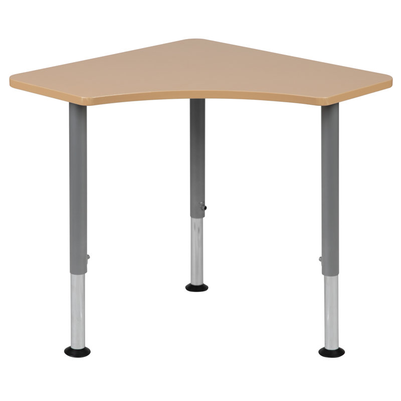 Triangular Gray Chrome Adjustable Student Desk 32"x20.5"