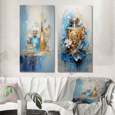 Ensemble de 2 décorations murales Minimalisme - Parfum bleu