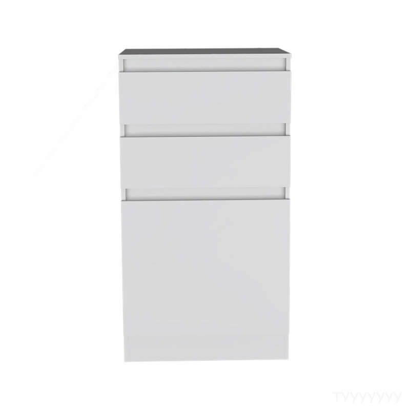 Commode céleste, boîte à bijoux, miroir, deux tiroirs, armoire à une porte, Blanc