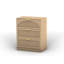 Table de chevet cannelée à 3 tiroirs de 60 cm de large avec poignées en métal, table de chevet en bois avec façades arquées pour chambre à coucher-1025762954