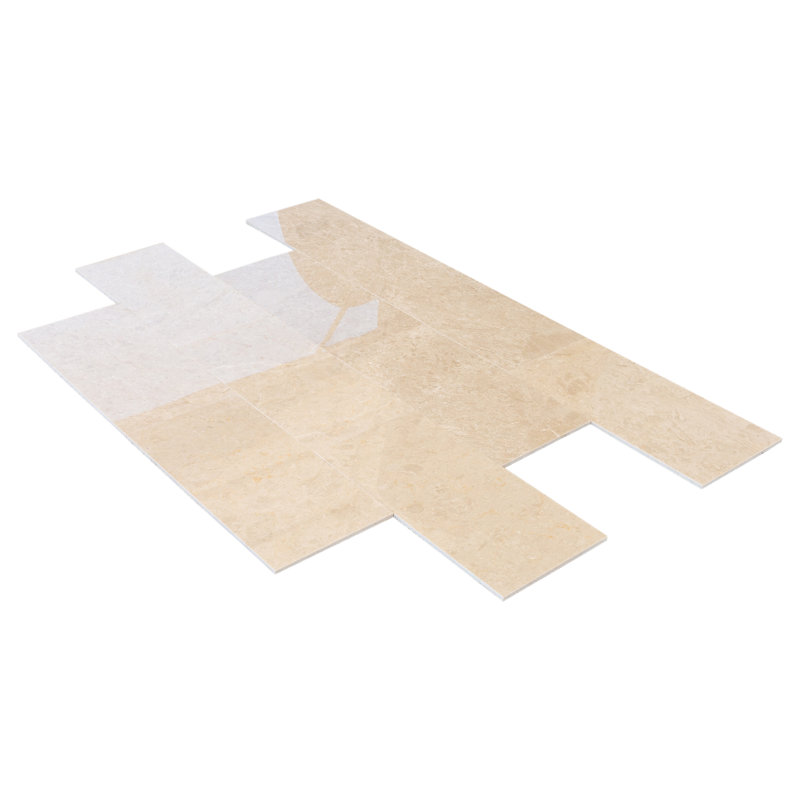Beige Marble Polished Marble Look Wall & Floor Tile, 12"W x 24"L