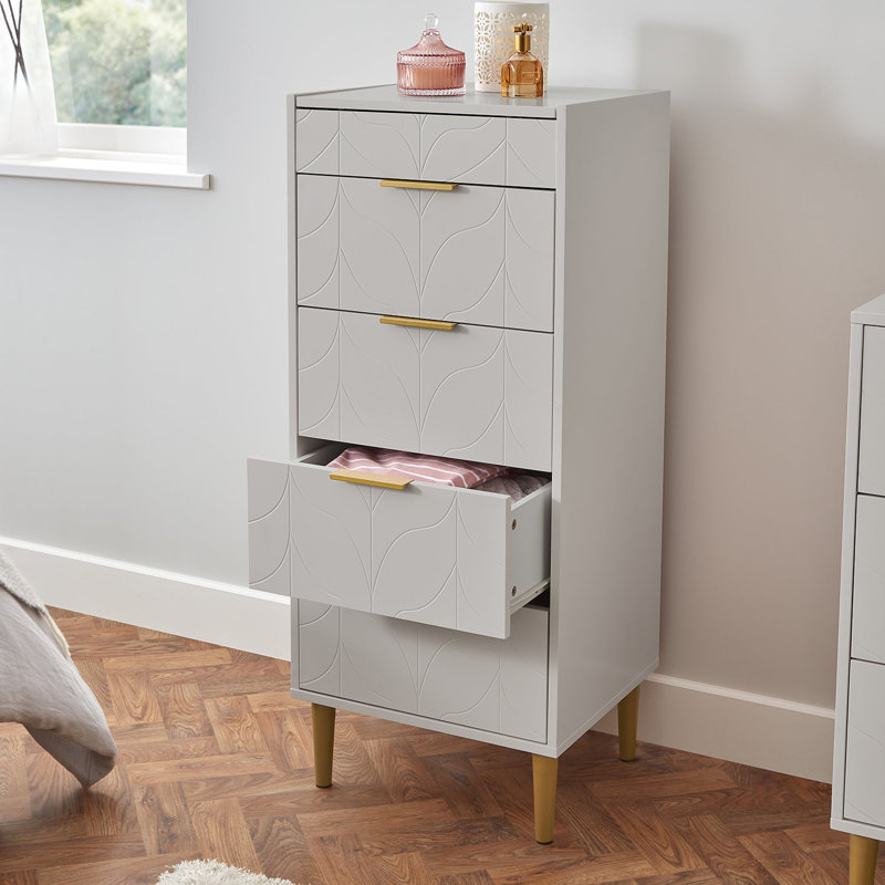 Adams 46 cm W Chest of 4 Drawers, Grey