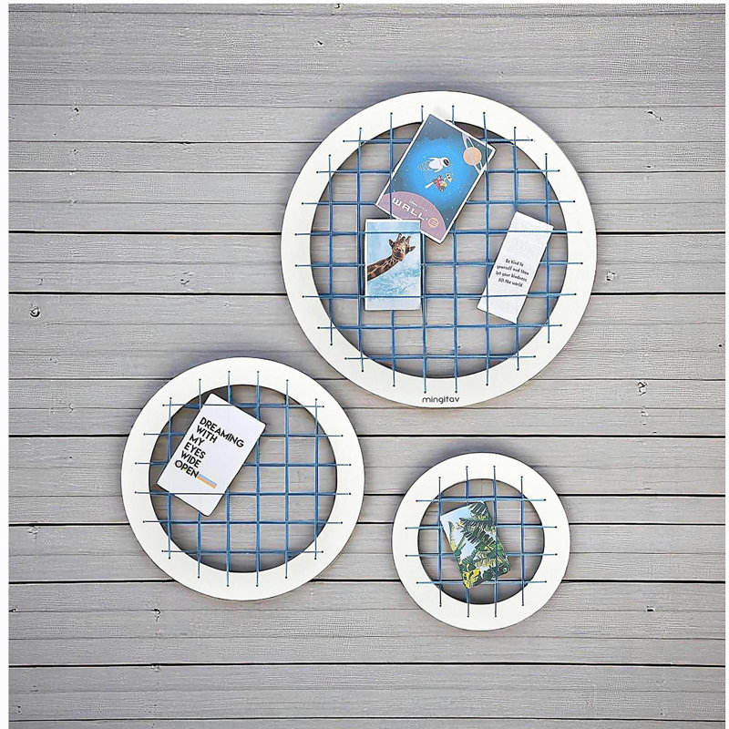 Talok Memory Board Wall Decor 3 Pieces, Blue