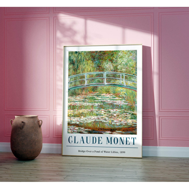 Bridge Over A Pond Of Waterlilies - No Frame Print, 42cm H x 29cm W