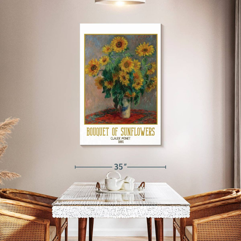 Affiche de l'exposition Bouquet de tournesols Monet, H 48 po x l 32 po