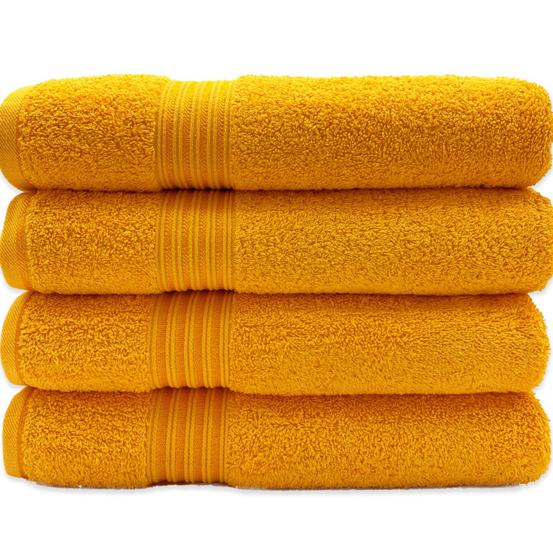 550 Series 4 Piece Ultra-Plush & Absorbent 100% Natural Cotton Bath Towels – Hypoallergenic, Quick-Drying, Machine Washable