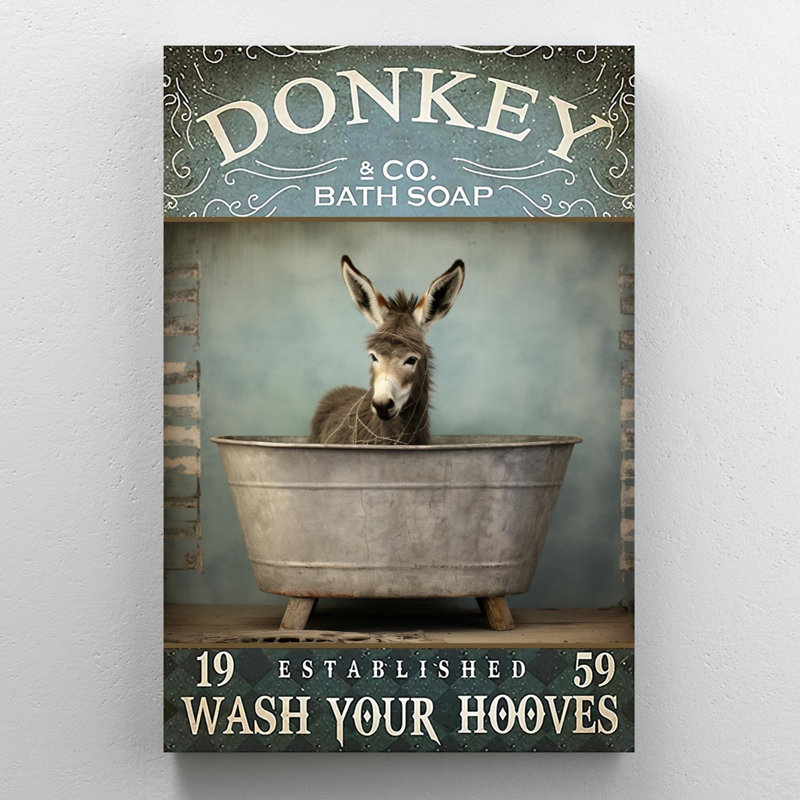 Donkey Bath Soap On Canvas, impression, H 14 po x l 11 po x P 1,25 po
