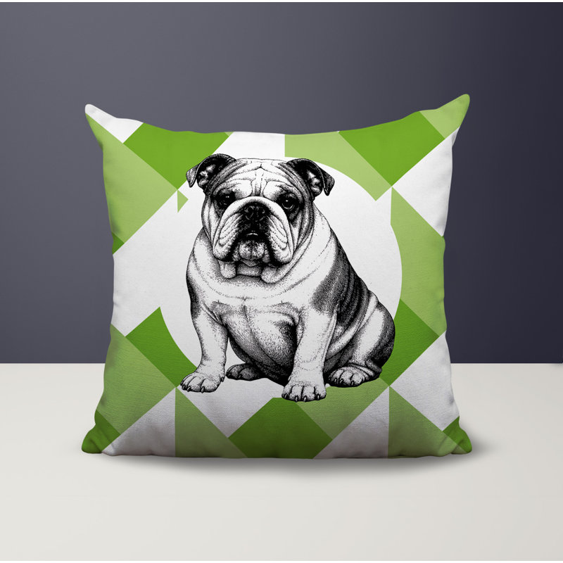 Oreiller réversible intérieur / extérieur Bulldog, 18x18, Vert printanier