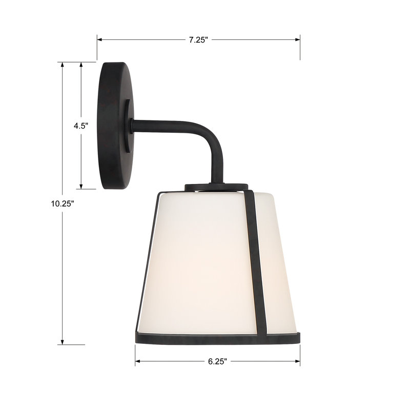 Fulton 1 Light Antique Gold Wall Mount, Black