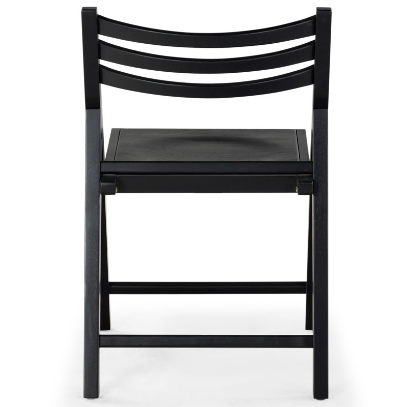 JACIE WOOD SEAT FOLDING CHAIR, Black