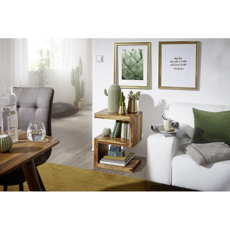 Leverett Solid Wood Pedestal End Table, Sheesham