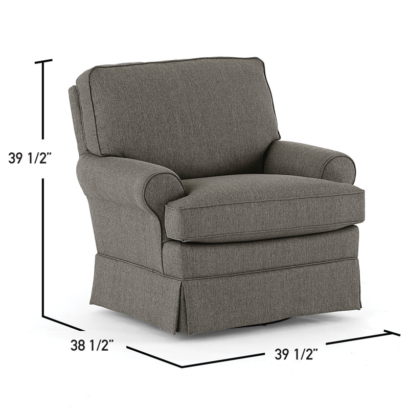 Upholstered Swivel Armchair, Slate-28563