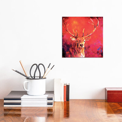 Sunrise Stag by Sue Gardner - Wrapped Canvas Painting