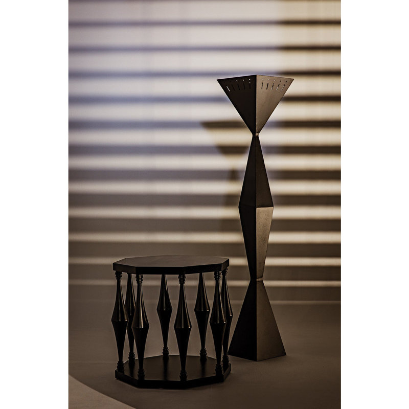 Brixton 66'' Matte Black Adjustable Torchiere Floor Lamp
